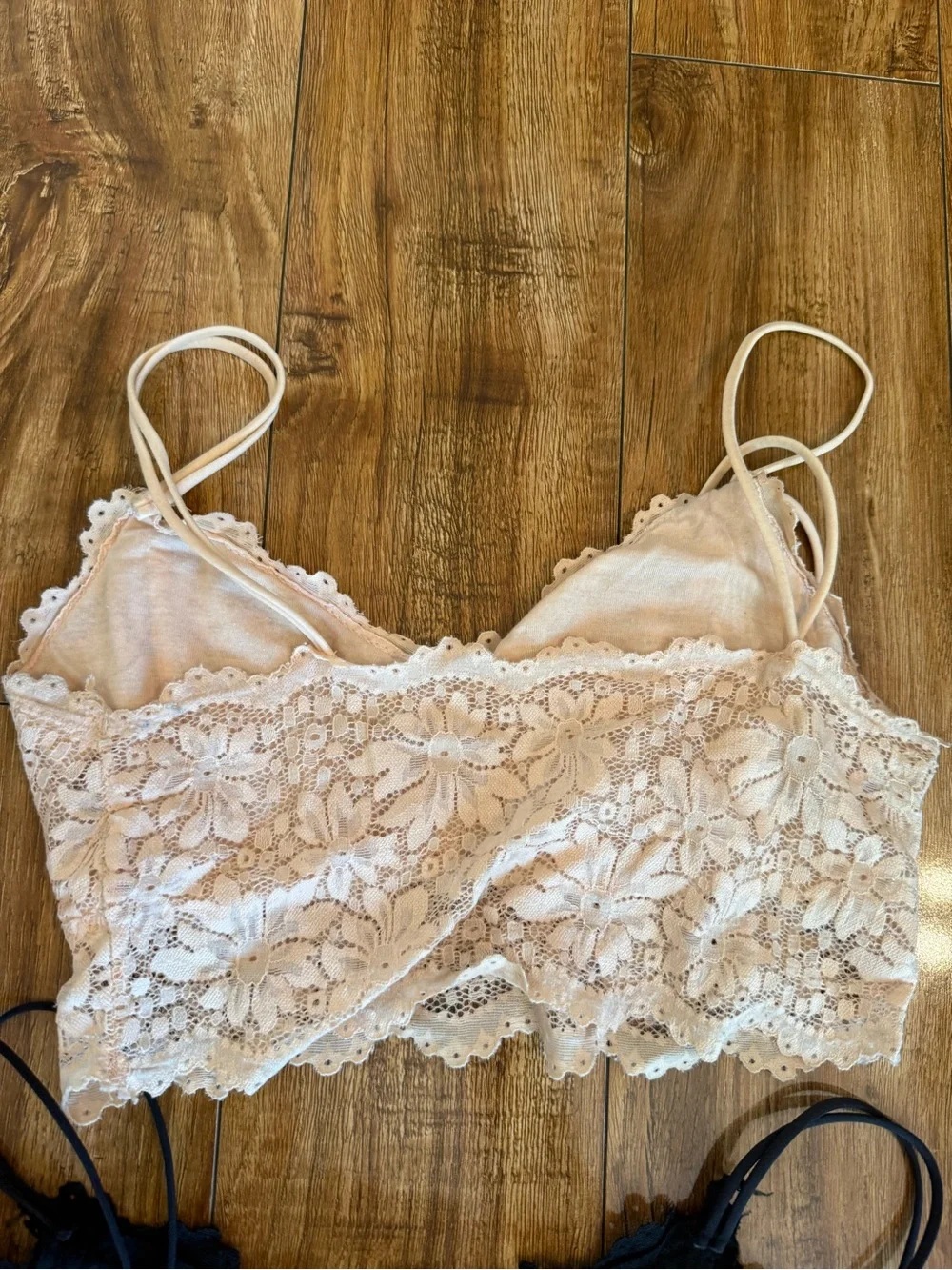 Lace Bralette Set of 3 Pink, Black, White Size Small/Medium